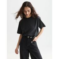 Picture of SCOTCH&SODA WOMEN'S WASHED LOOSE FIT T-SHIRT WITH EMBROIDERY - METEORITE 6