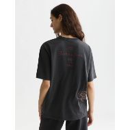 Picture of SCOTCH&SODA WOMEN'S WASHED LOOSE FIT T-SHIRT WITH EMBROIDERY - METEORITE 5