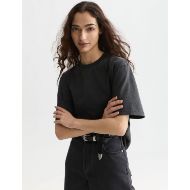 Picture of SCOTCH&SODA WOMEN'S WASHED LOOSE FIT T-SHIRT WITH EMBROIDERY - METEORITE 4