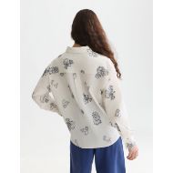 Picture of SCOTCH&SODA WOMEN'S EMBROIDERED RELAXED FIT SHIRT - EGGNOG 5