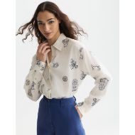 Picture of SCOTCH&SODA WOMEN'S EMBROIDERED RELAXED FIT SHIRT - EGGNOG 6
