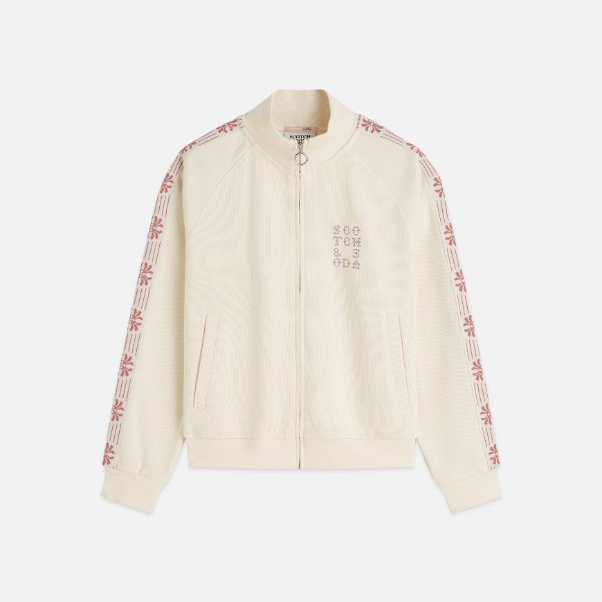 Picture of SCOTCH&SODA WOMEN'S INTERLOCK ZIPPED SWEATSHIRT - EGGNOG