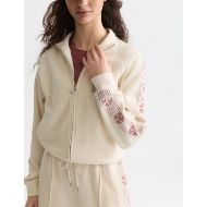 Picture of SCOTCH&SODA WOMEN'S INTERLOCK ZIPPED SWEATSHIRT - EGGNOG 6