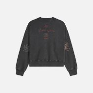 Picture of SCOTCH&SODA WOMEN'S WASHED SWEATSHIRT WITH EMBROIDERY - METEORITE 2