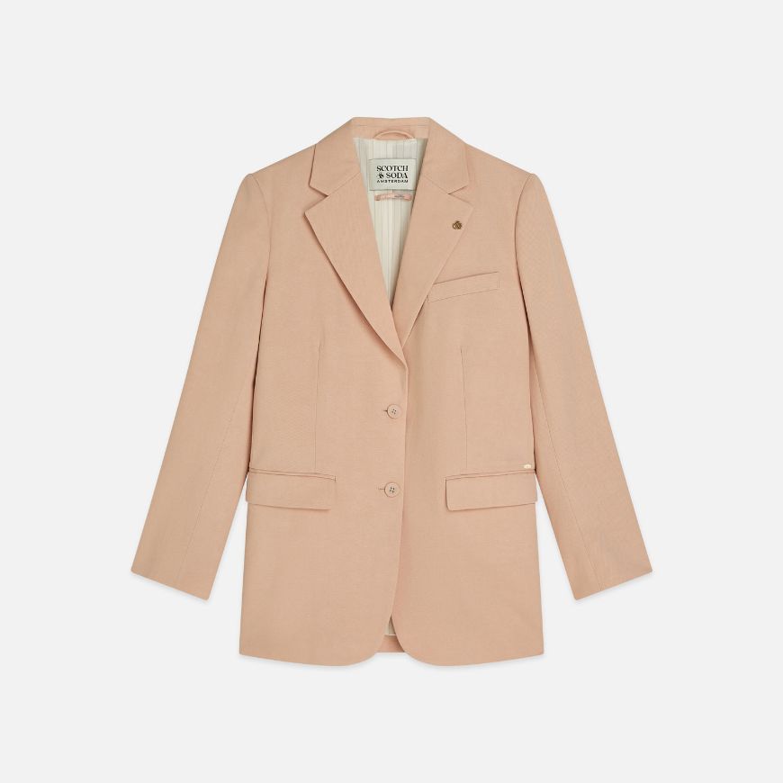 Picture of SCOTCH&SODA WOMEN'S GABARDINE RELAXED SINGLE BREASTED BLAZER - ROSE DUST