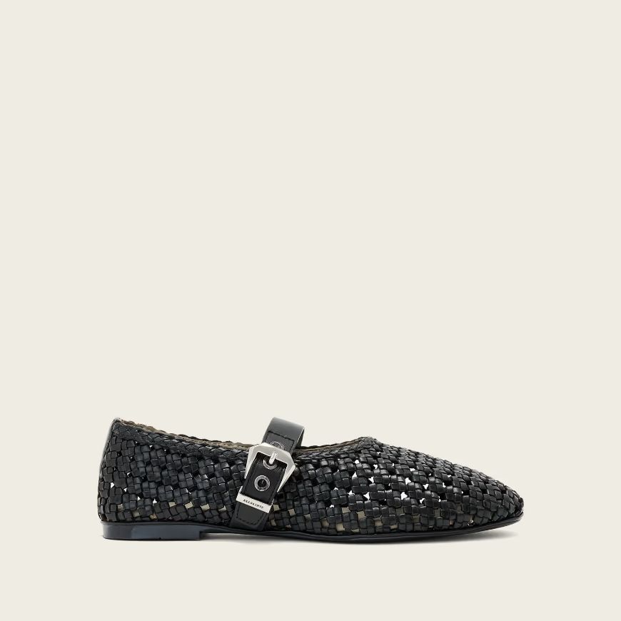 Picture of ALLSAINTS WOMEN'S SABINE WOVEN FLAT BLACK