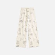 Picture of SCOTCH&SODA WOMEN'S EMBROIDERED WIDELEG SWEATPANTS - EGGNOG 1