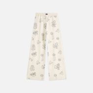 Picture of SCOTCH&SODA WOMEN'S EMBROIDERED WIDELEG SWEATPANTS - EGGNOG 2