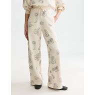 Picture of SCOTCH&SODA WOMEN'S EMBROIDERED WIDELEG SWEATPANTS - EGGNOG 4