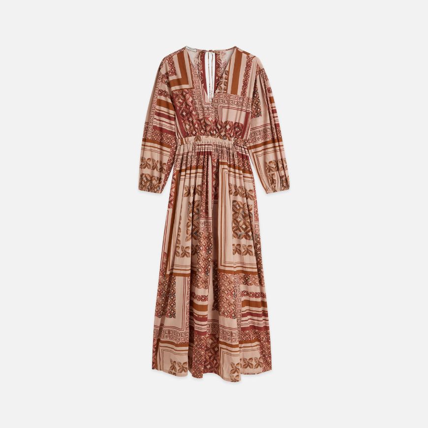 Снимка на SCOTCH&SODA РОКЛЯ PRINTED V-NECK MAXI - TILES FOULARD ROSEDUST