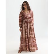 Снимка на SCOTCH&SODA РОКЛЯ PRINTED V-NECK MAXI - TILES FOULARD ROSEDUST 7