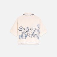 Picture of SCOTCH&SODA WOMEN'S PRINTED SHORT-SLEEVED CAMP SHIRT - EGGNOG 2