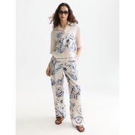 Picture of SCOTCH&SODA WOMEN'S PRINTED SHORT-SLEEVED CAMP SHIRT - EGGNOG 7