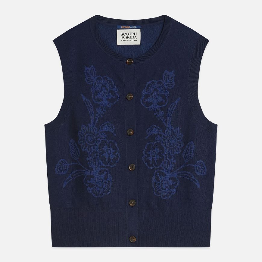 Снимка на SCOTCH&SODA ДАМСКИ ПУЛОВЕР JACQUARD KNITTED RELAXED FIT SPENCER - PEACOAT