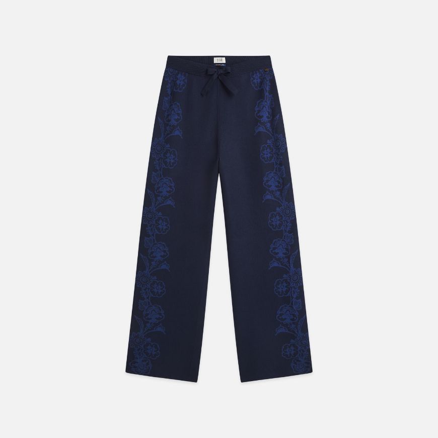 Снимка на SCOTCH&SODA ДАМСКИ ПАНТАЛОН JACQUARD KNITTED RELAXED FIT TROUSERS - PEACOAT