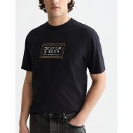Picture of SCOTCH&SODA MEN'S EMBROIDERED FRONT ARTWORK RELAXED FIT T-SHIRT - METEORITE 6