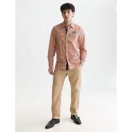 Picture of SCOTCH&SODA MEN'S WARREN COTTON BLEND TWILL BELTED CHINO - TRAVERTINE 7