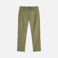 Picture of SCOTCH&SODA MEN'S WARREN COTTON BLEND TWILL BELTED CHINO - OIL GREEN 1