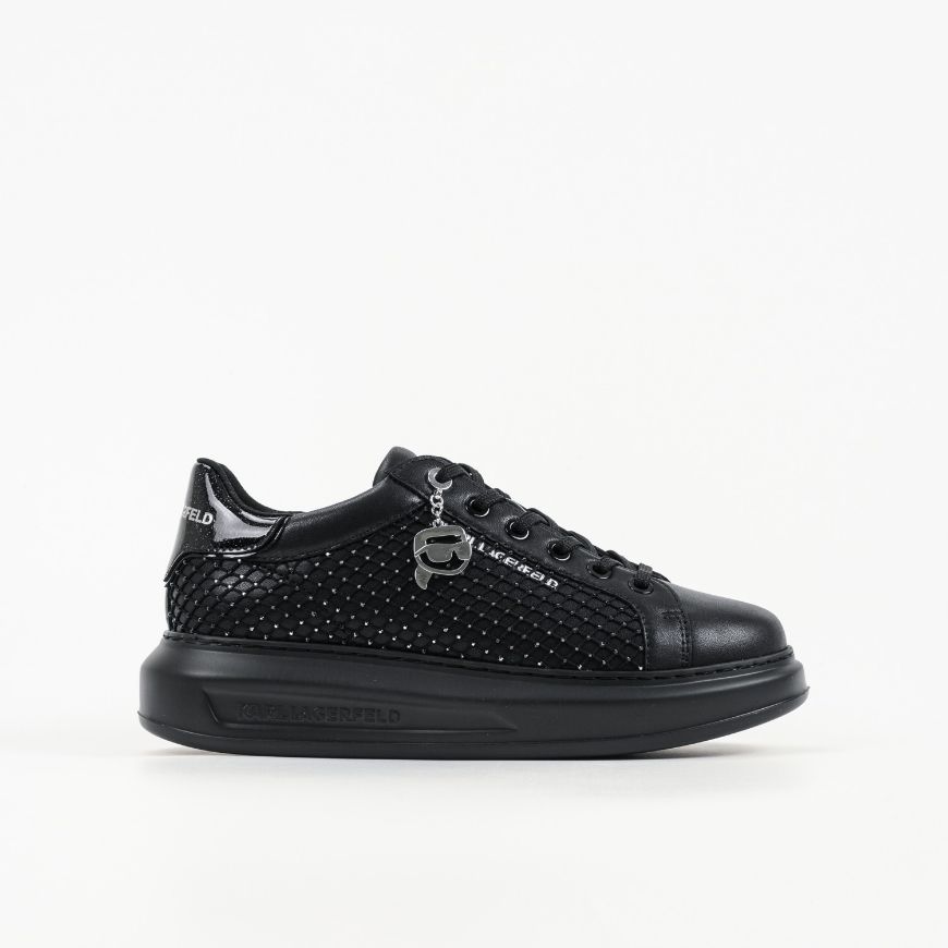 Снимка на KARL LAGERFELD ДАМСКИ СПОРТНИ ОБУВКИ KAPRI GEMSTONE NET CHARM SNEAKERS BLACK W/SILVER
