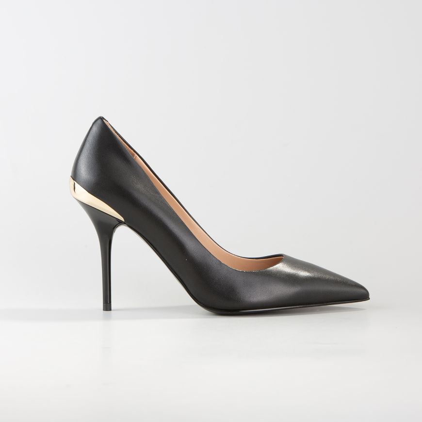 Picture of LOVE MOSCHINO WOMEN'S PUMPS GOLDEN SPOILER DECOLLETE BLACK