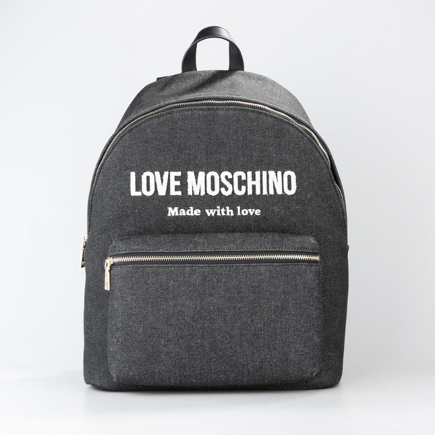 Picture of LOVE MOSCHINO WOMEN'S BACKPACK SIGNATURE LOVE DENIM BLACK