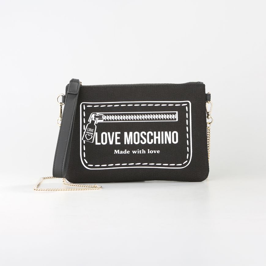 Picture of LOVE MOSCHINO WOMEN'S CLUTCH SIGNATURE LOVE PRINT BLACK