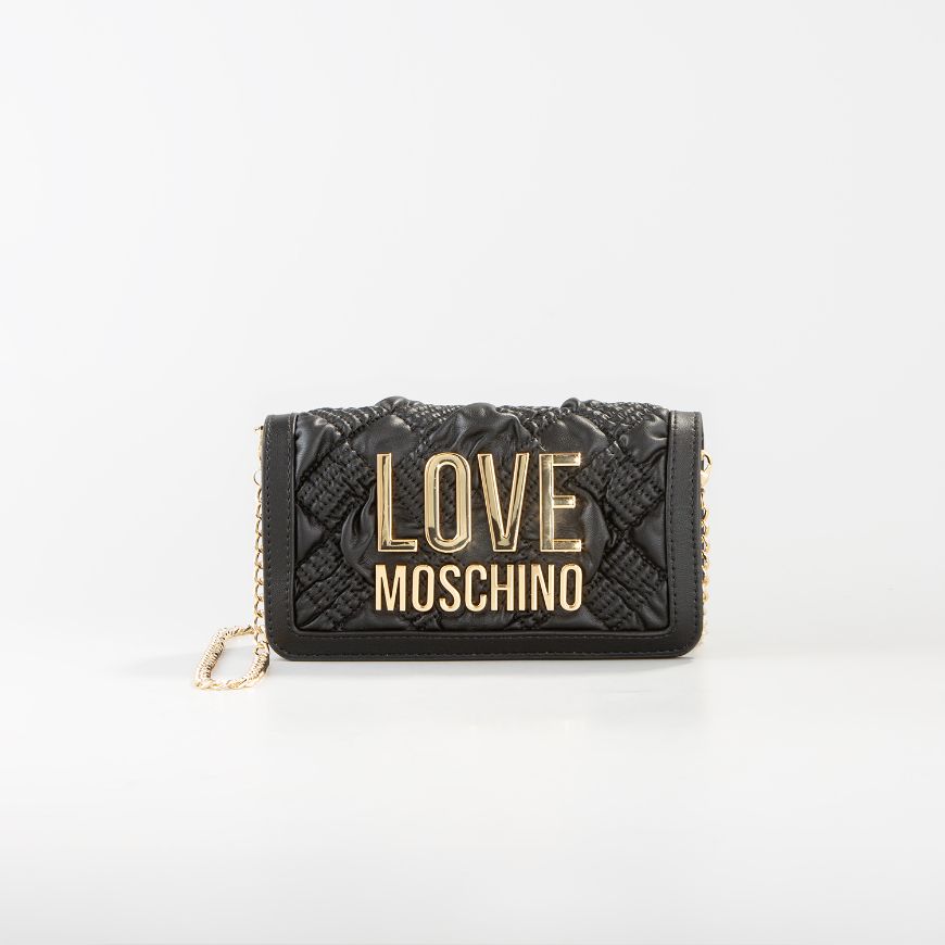 Picture of LOVE MOSCHINO WOMEN'S WALLET ON CHAIN CHESS Q BLACK