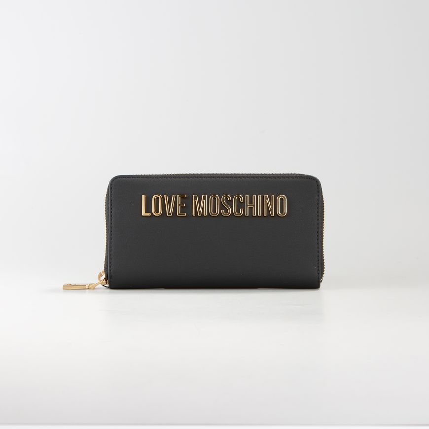 Picture of LOVE MOSCHINO WOMEN'S ZIP AROUND WALLET BOLD LOVE BLACK