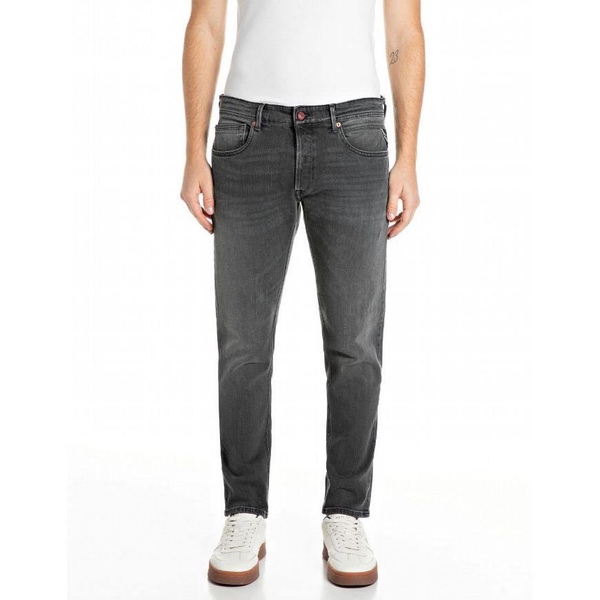 Picture of REPLAY MEN'S WILLBI REGULAR-FIT BLACK COMFORT DENIM JEANS DARK GREY