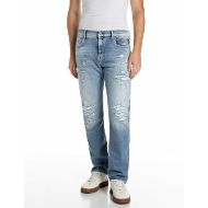 Picture of REPLAY MEN'S AIDEEN STRAIGHT-FIT COMFORT BLUE DENIM JEANS LIGHT BLUE 1
