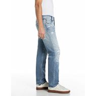 Picture of REPLAY MEN'S AIDEEN STRAIGHT-FIT COMFORT BLUE DENIM JEANS LIGHT BLUE 2