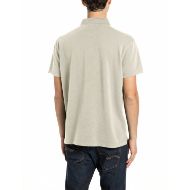 Picture of REPLAY MEN'S GARMENT DYED PIQUÉ POLO-SHIRT WITH R LOGO PELICAN 2