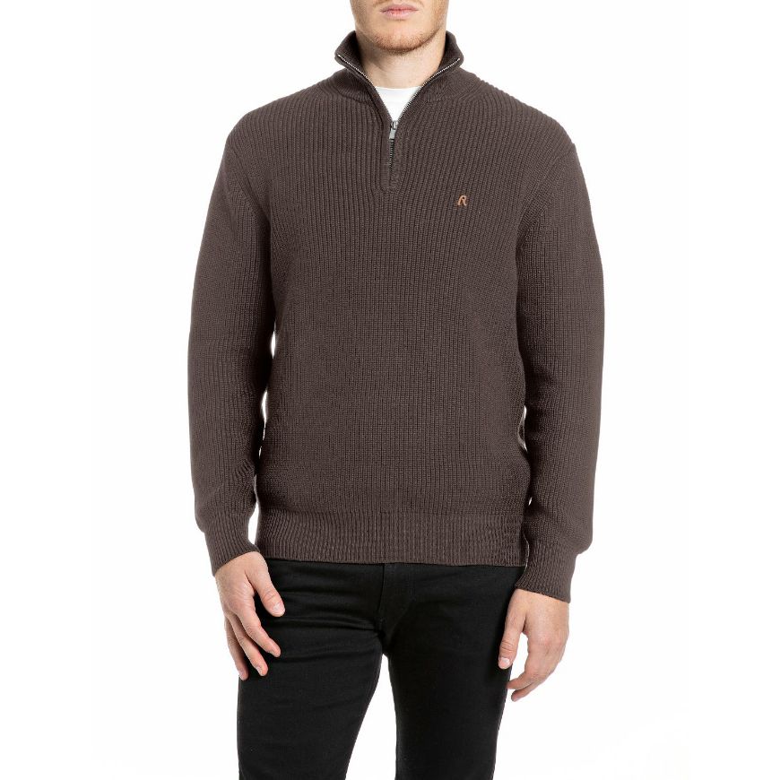 Picture of REPLAY MEN'S ZIP COLLAR COTTON SWEATER BRACKEN