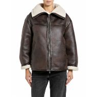 Снимка на REPLAY ДАМСКО ЯКЕ SYNTHETIC SHEARLING JACKET DARK CHOCOLATE 1