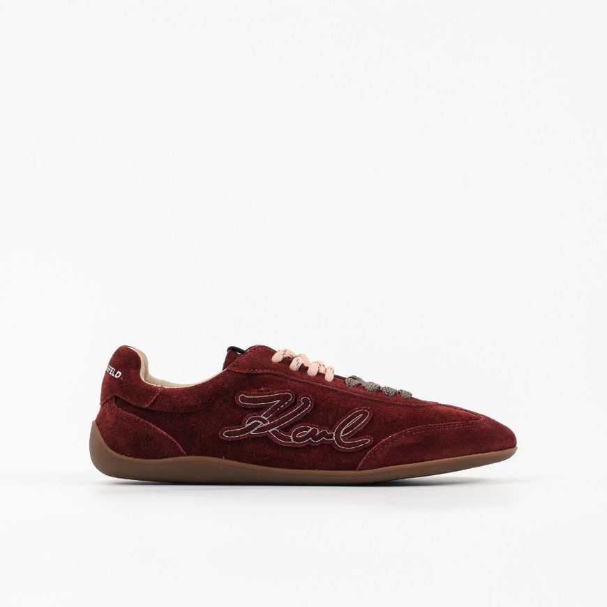 Снимка на KARL LAGERFELD ДАМСКИ СПОРТНИ ОБУВКИ ALTIA SIGNIA PATCH EMBROIDERED SNEAKERS BURGUNDY