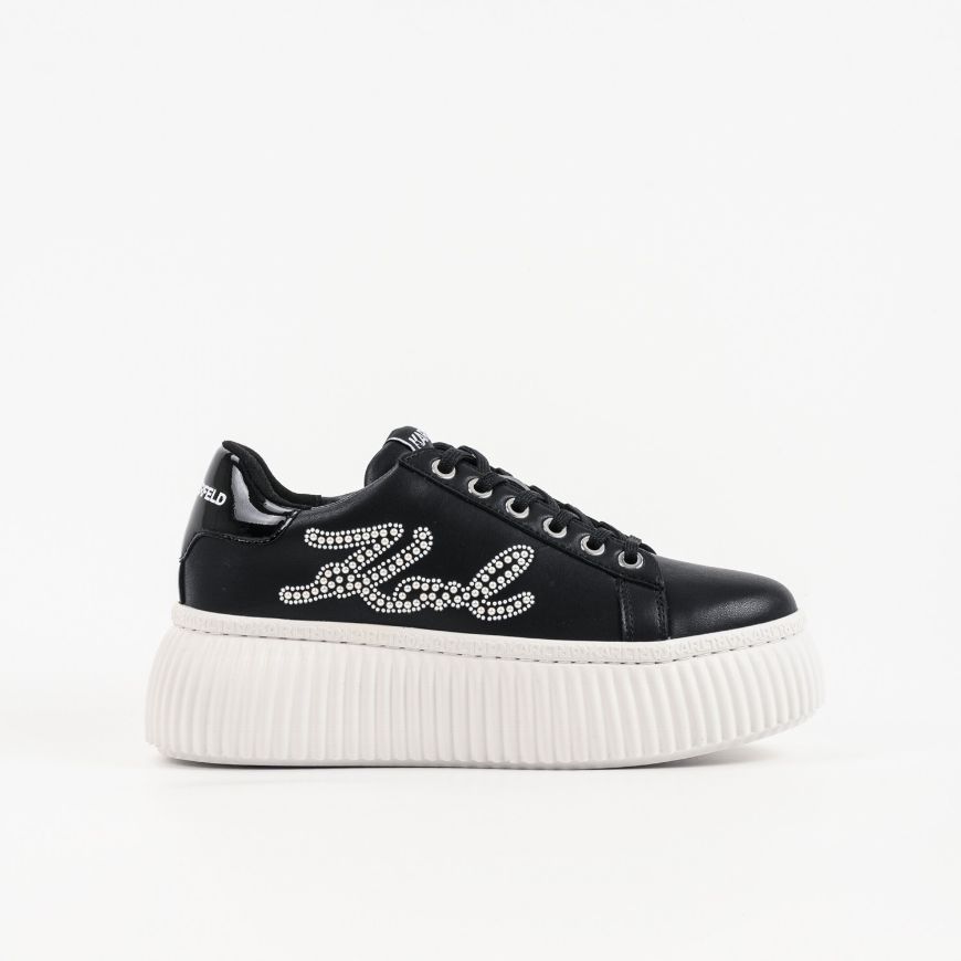 Снимка на KARL LAGERFELD ДАМСКИ СПОРТНИ ОБУВКИ KREEPER PEARL SIGNIA LOW LACE SNEAKERS BLACK