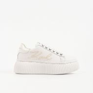 Снимка на KARL LAGERFELD ДАМСКИ СПОРТНИ ОБУВКИ KREEPER PEARL SIGNIA LOW LACE SNEAKERS WHITE 1
