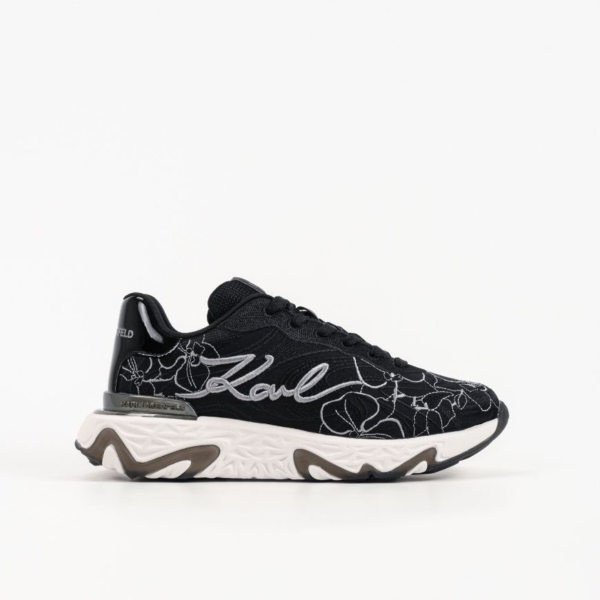 Снимка на KARL LAGERFELD ДАМСКИ СПОРТНИ ОБУВКИ BLAZE ORCHID EMBROIDERED LOW LACE SNEAKERS BLACK