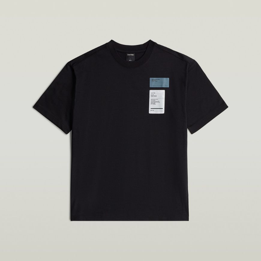 Picture of G-STAR MEN'S MULTI CHEST BADGE RELAXED T-SHIRT DK BLACK