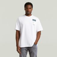 Picture of G-STAR MEN'S MULTI CHEST BADGE RELAXED T-SHIRT WHITE 1