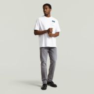 Picture of G-STAR MEN'S MULTI CHEST BADGE RELAXED T-SHIRT WHITE 6