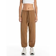 Picture of REPLAY WOMEN'S OVERSIZED R LOGO TERRY JOGGERS CARAMEL 1