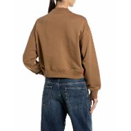 Picture of REPLAY WOMEN'S BOXY-FIT R LOGO FLEECE SWEATSHIRT CARAMEL 2