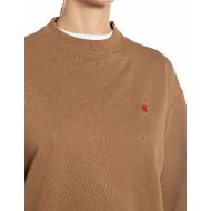 Picture of REPLAY WOMEN'S BOXY-FIT R LOGO FLEECE SWEATSHIRT CARAMEL 3