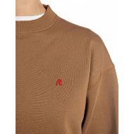Picture of REPLAY WOMEN'S BOXY-FIT R LOGO FLEECE SWEATSHIRT CARAMEL 4