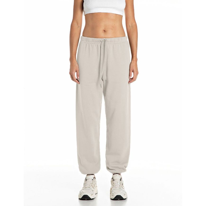 Picture of REPLAY WOMEN'S OVERSIZED R LOGO TERRY JOGGERS EGGNOG