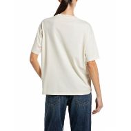 Picture of REPLAY WOMEN'S OVERSIZED JERSEY T-SHIRT WITH LETTERING WHITE ASPARAGUS 2