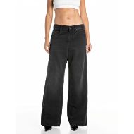 Picture of REPLAY WOMEN'S NARJA BAGGY-FIT COTTON/TENCELL DENIM JEANS BLACK DELAVÉ 1