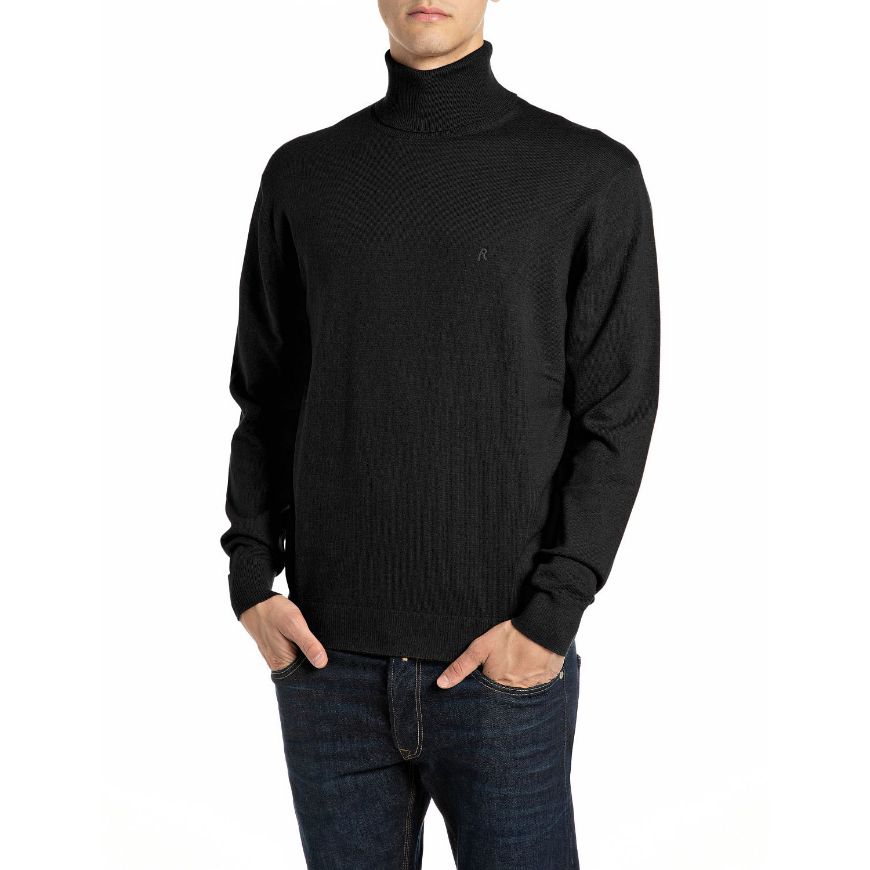 Снимка на REPLAY МЪЖКИ ПУЛОВЕР TURTLE-NECK COTTON CACHEMIRE SWEATER BLACK
