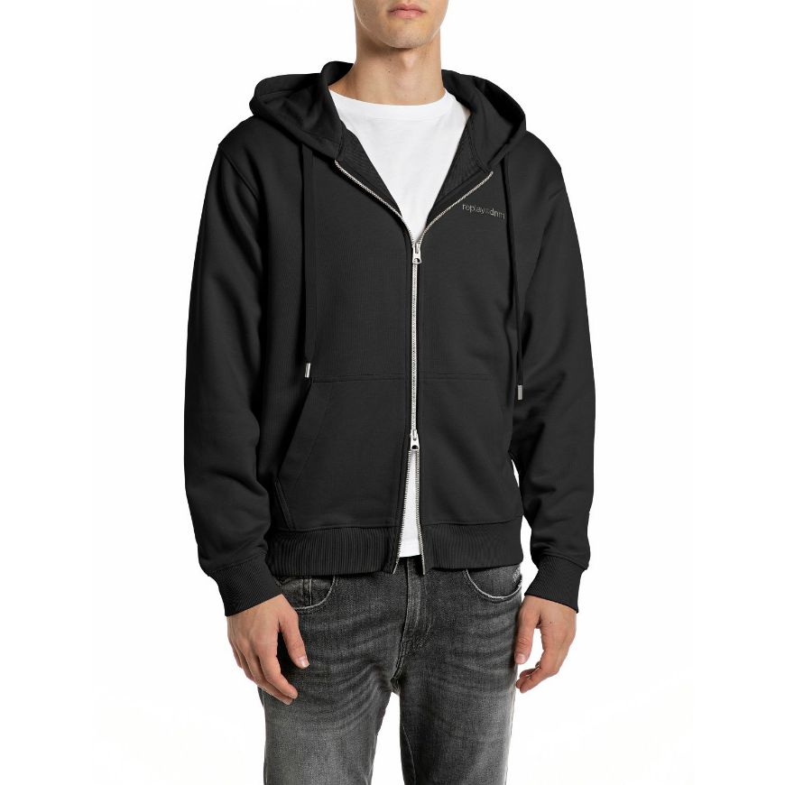 Снимка на REPLAY МЪЖКИ СУИТШЪРТ TERRY FLEECE ZIPPED HOODIE WITH LETTERING BLACK